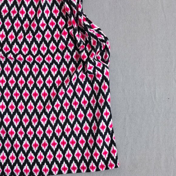 Tommy Bahama Midi Dress women's size M black pink white geometric pattern light - Picture 4 of 8